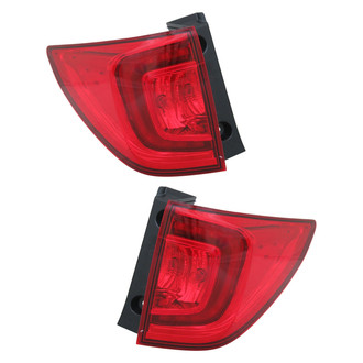 Pacific Best® - Driver and Passenger Side Outer Replacement Tail Lights (CAPA Certified)