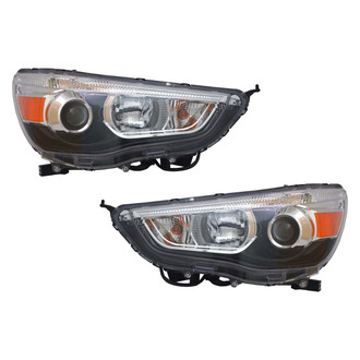 Pacific Best® - Driver and Passenger Side Replacement Headlight Set (NSF Certified)