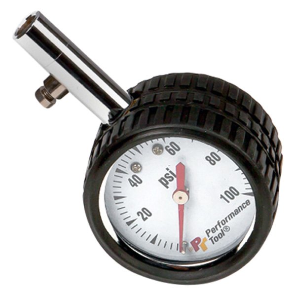 Performance Tool® - 1 to 100 psi Round Tire Pressure Gauge