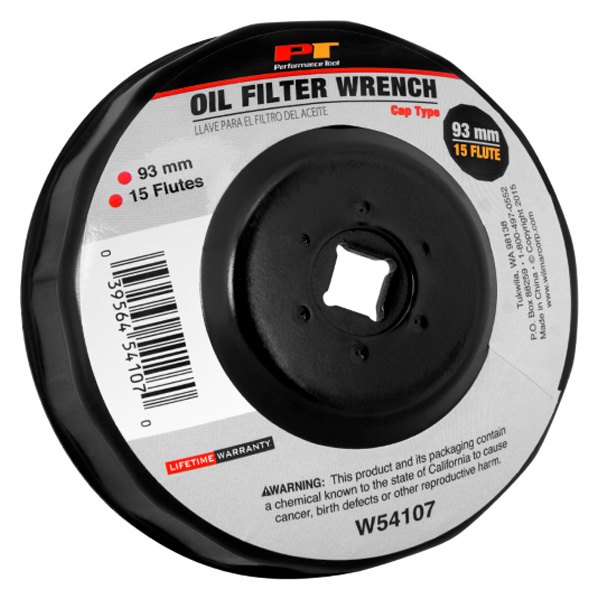 Performance Tool® - 15 Flutes 93 mm Bulk Cap Style Oil Filter Wrench