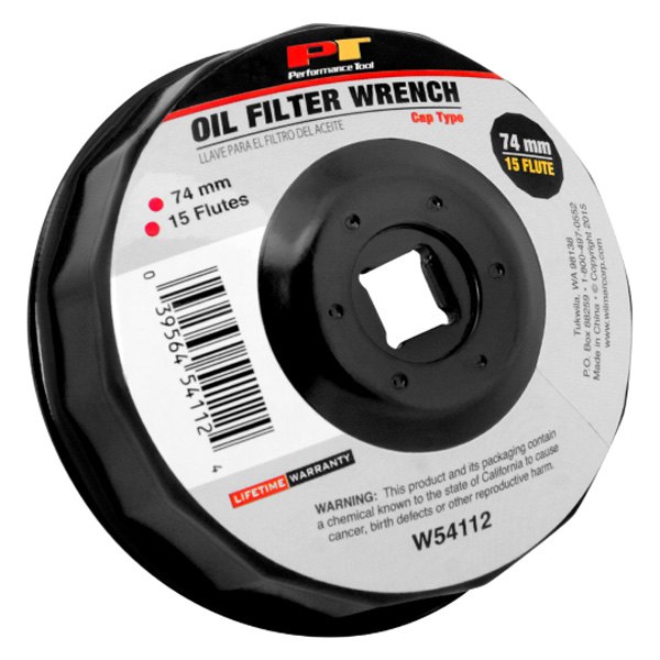 Performance Tool® - 15 Flutes 74 mm Bulk Cap Style Oil Filter Wrench