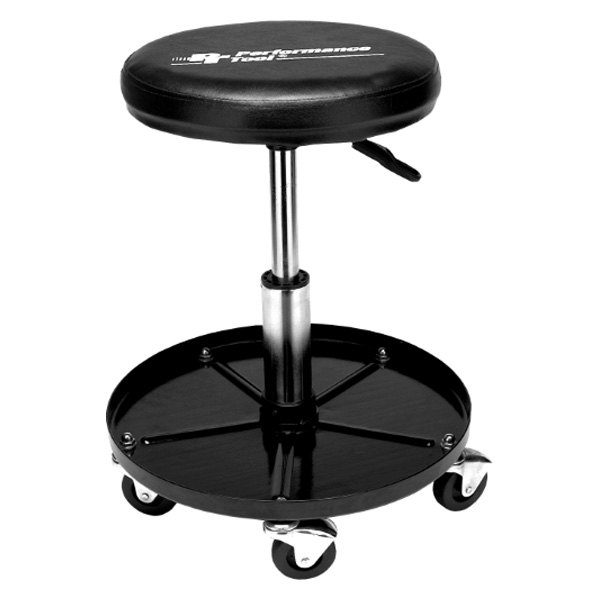 Performance Tool® - 300 lb 15" to 20" Round Creeper Seat with Adjustable Height and Tool Tray