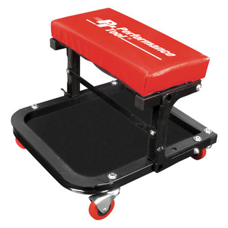 Performance Tool® - Folding C-Frame Rectangular Creeper Seat with Tool Tray