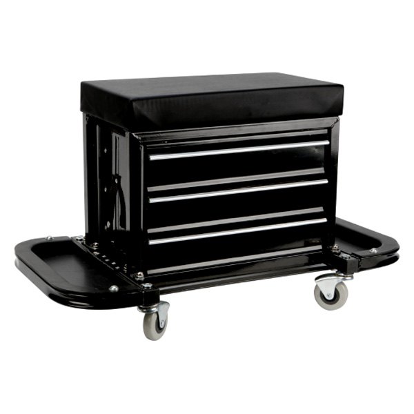 Performance Tool® - 350 lb Rectangular Creeper Seat with Tool Box and Tool Trays