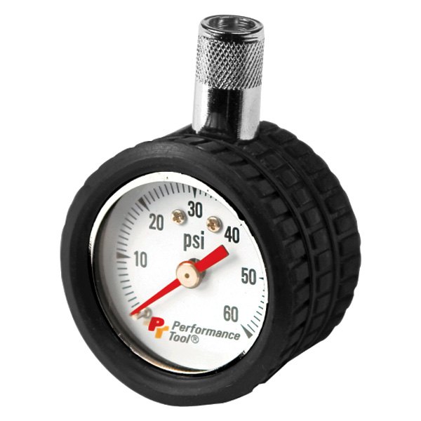 Performance Tool® - 1 to 60 psi Mini Dial Tire Pressure Gauge