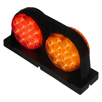 Peterson® - 318 Series Double Face Curbside Red/Amber Round Surface Mount LED Combination Light