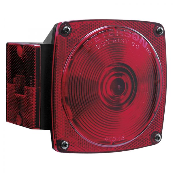 Peterson® - 440 Series 4.75" Black/Red Square Crystal Tail Light