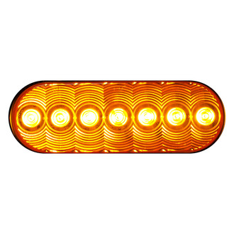 Peterson® - 821A-7 Series LumenX™ 6.5" Amber Oval Grommet Mount LED Turn Signal Light