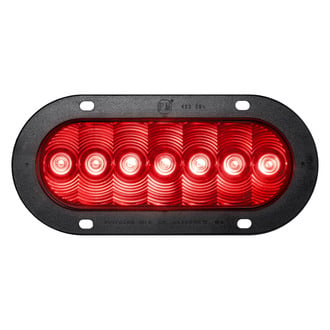 Peterson® - 823 LumenX™ 6.5x2.25" Oval Chrome/Red LED Tail Light