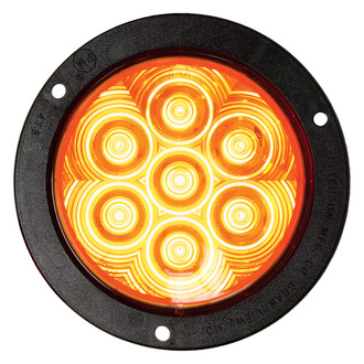 Peterson® - 824A-7 Series 4" Amber Round Flange Mount LED Combination Light