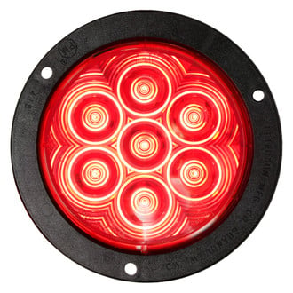 Peterson® - 824 Series 4" Round Chrome/Red LED Tail Light