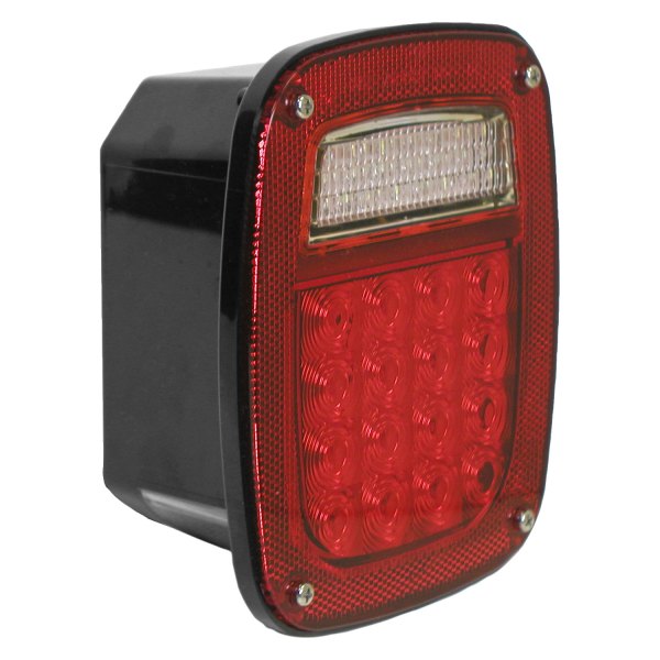 Peterson® - 845 Series 6x7" Black/Red Rectangular LED Tail Light