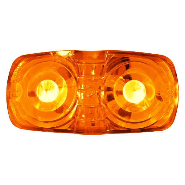 Peterson® - 38 Series 4"x2" Double Bulls-Eye Rectangular Surface Mount LED Clearance Marker Light with Two .180 Bullets
