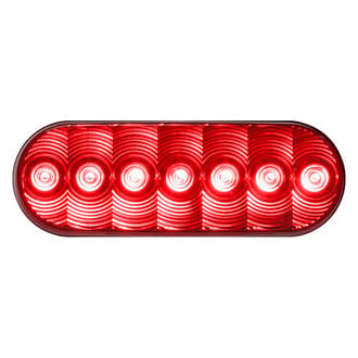 Peterson® - 820 LumenX™ 6.5x2.25" Oval Chrome/Red LED Tail Light
