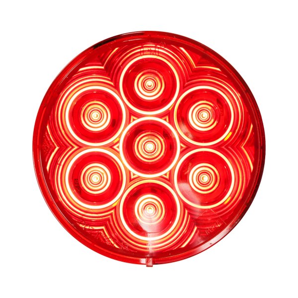 Peterson® - 826 Series 4" Chrome/Red Round LED Tail Light