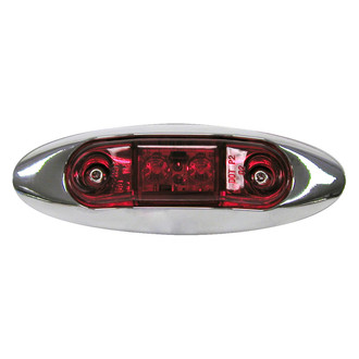 Peterson® - 168 Pirahna™ Slim-Line 4"x1.35" Red Oval LED Clearance Marker Lights