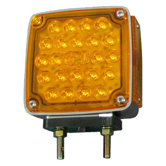 Peterson® - Driver Side 327 Series 4.72" Amber/Red Square Pedestal Mount LED Turn Signal Light with Marker Light