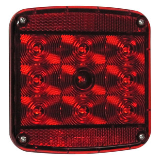 Peterson® - 5" Square Black/Red LED Tail Light
