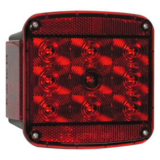 Peterson® - 840 Series 4.84" Red Square Bolt-on Mount LED Combination Tail Light with License Light