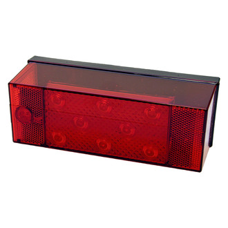 Peterson® - 8"x3" Rectangular Black/Red LED Tail Light