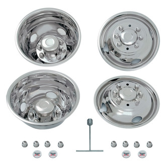 Phoenix USA® - 16" D.O.T. Liner 4 Hand Hole Polished Wheel Simulator Set