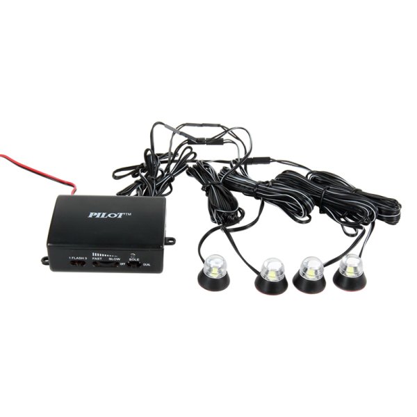 Pilot® - Bolt-On Mount White LED Hideaway Strobe Light Kit