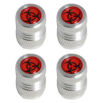 Pilot® - Silver Biohazard Logo Wheel Valve Stem Caps
