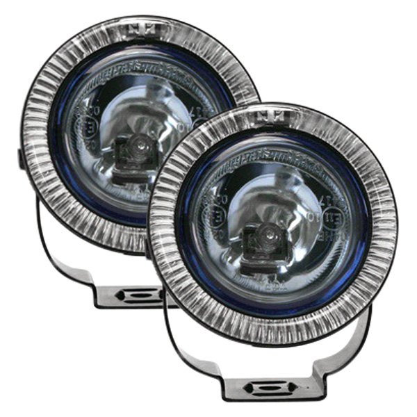 Pilot® - 3.4" 2x55W Round Driving Beam Lights with Blue LED Halo