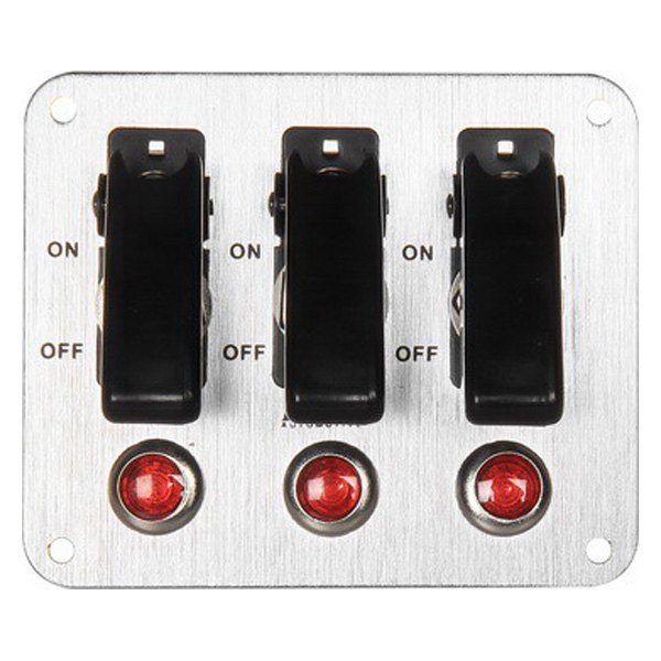  Pilot® - Triple Toggle Switch with Black Safety Cover