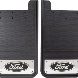 Plasticolor® - Heavy Duty Black Mud Guards with Ford Logo