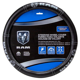 Plasticolor® - Deluxe Elite Series Steering Wheel Cover with Gray RAM Logo