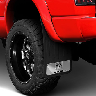 Plasticolor® - Heavy Duty Black Mud Guards with Ram Logo