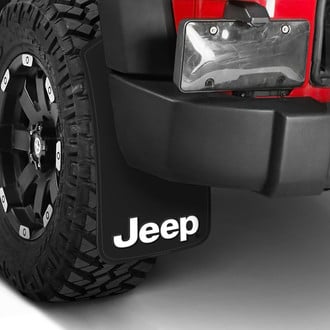 Plasticolor® - Easy Fit Black Mud Flaps with Jeep Logo