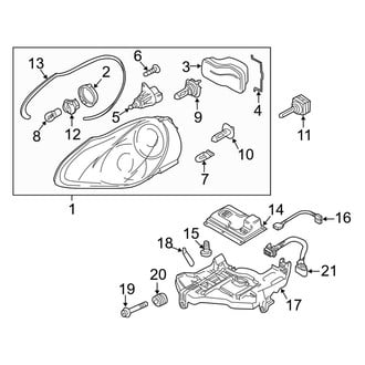 Porsche OE - Front Lamps - Headlamp Components (With Xenon Lamps)