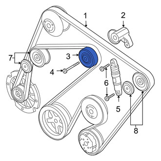 Porsche OE - Left Accessory Drive Belt Idler Pulley
