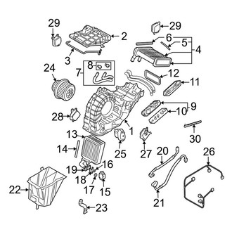 Porsche OE - Air Conditioner & Heater - Evaporator & Heater Components (Rear), (4.5L)