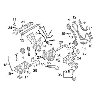 Porsche OE - Center Lower Engine Timing Cover Gasket