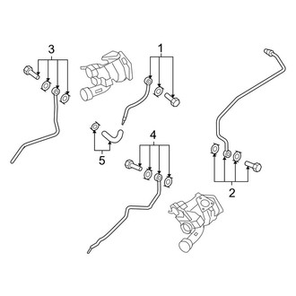 Porsche OE - Engine / Transaxle - Turbocharger & Components (Water Pipes), (C Engine VIN Character Gas)