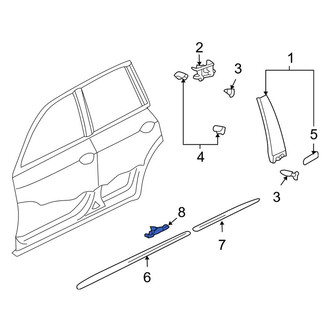 Porsche OE - Outer Door Reveal Molding Clip