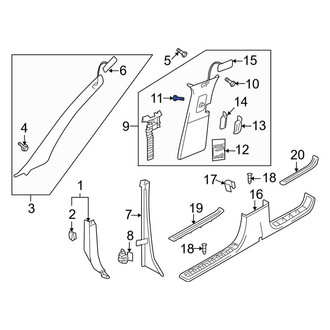 Porsche OE - Upper Body B-Pillar Trim Panel Clip