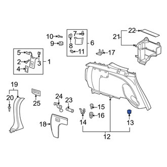 Porsche OE - Left Lower Quarter Panel Trim Panel Clip