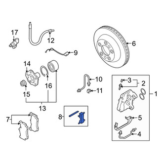 Porsche OE - Front Disc Brake Anti-Rattle Clip