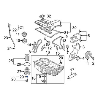 Porsche OE - Engine Oil Filter Housing Drain Plug O-Ring
