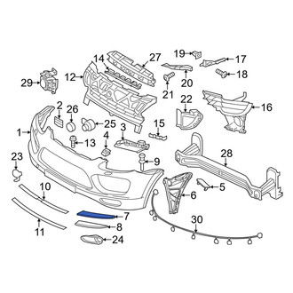Porsche OE - Front Right Upper Bumper Trim