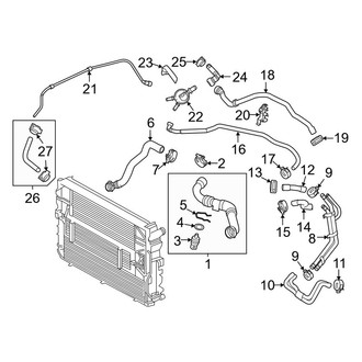 Porsche OE - Cooling - Radiator Hoses (4.8L B / D Engine VIN Character)
