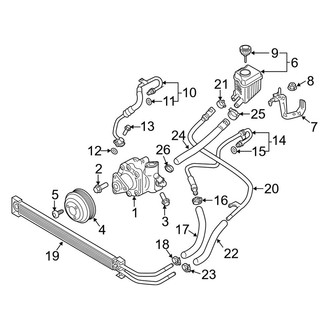 Porsche OE - Steering Gear & Linkage - Pump & Hoses (W/O Dynamic Chassis Control), (3.0L Diesel)
