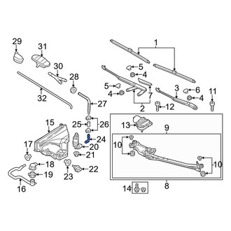 Porsche OE - Front Windshield Washer Hose Connector