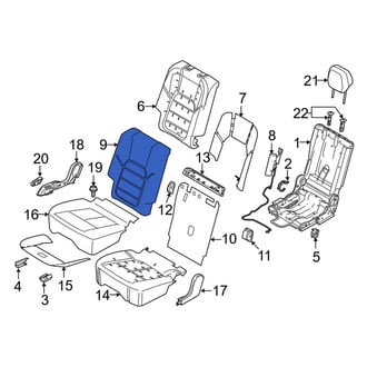 Porsche OE - Rear Right Seat Back Cushion Cover