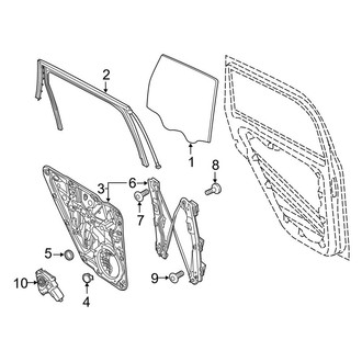 Porsche OE - Rear Door - Glass & Hardware (FULL HYBRID EV-GAS (FHEV))