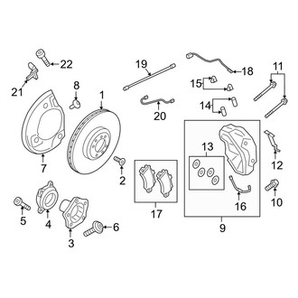 Porsche OE - Front Suspension - Brake Components (W/O Ceramic Brakes, 20" Wheels), (S / S Coupe)